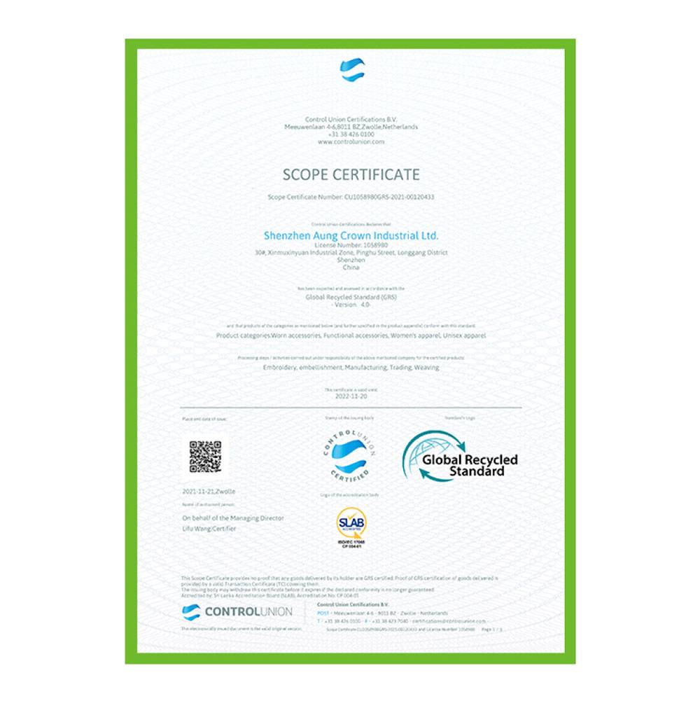 scope certification about aungcrown industry