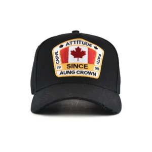 the front side of the black 5 panel baseball hat KN2012251