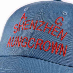 curved-brim baseball cap red flat embroidery letters view ACNA2011121