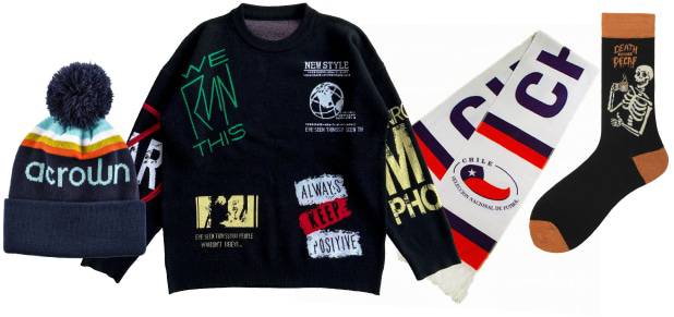 Fabrics for custom hats and clothing and socks