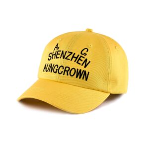 Yellow curved brim baseball cap oblique view ACNA2011121