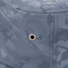 Aung Crown blue leather bucket hat with metal eyelets near the top of the crown SFG-210317-6
