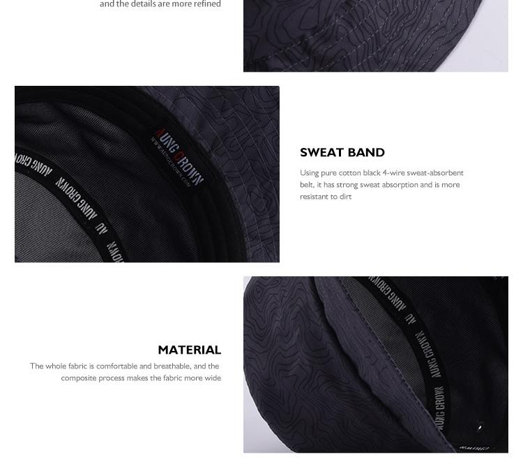 Aung Crown dark grey bucket hat with fine details SFG-210421-7