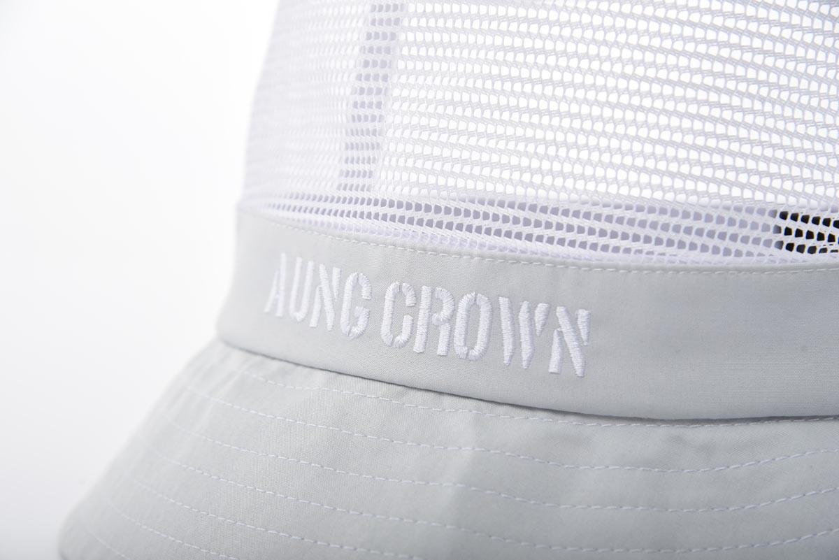 Aung Crown mesh bucket hat with flat embroidery letters on the front SFG-210318-1