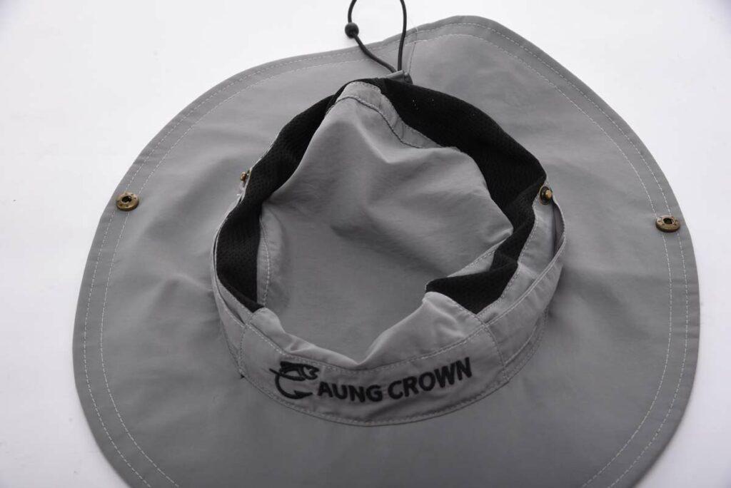 the top side of the Aung Crown grey bucket hat KN2101291