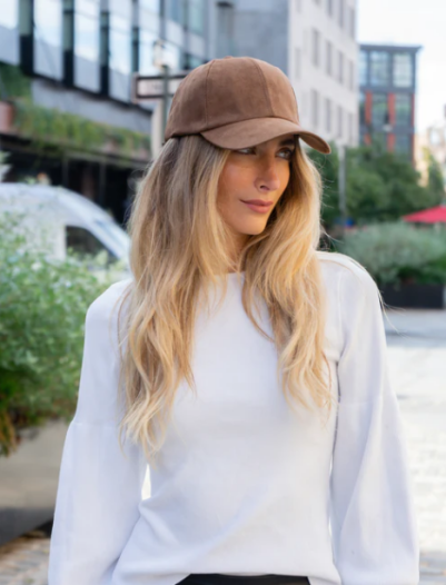 plain suede baseball cap