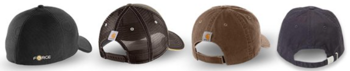 closures of baseball caps