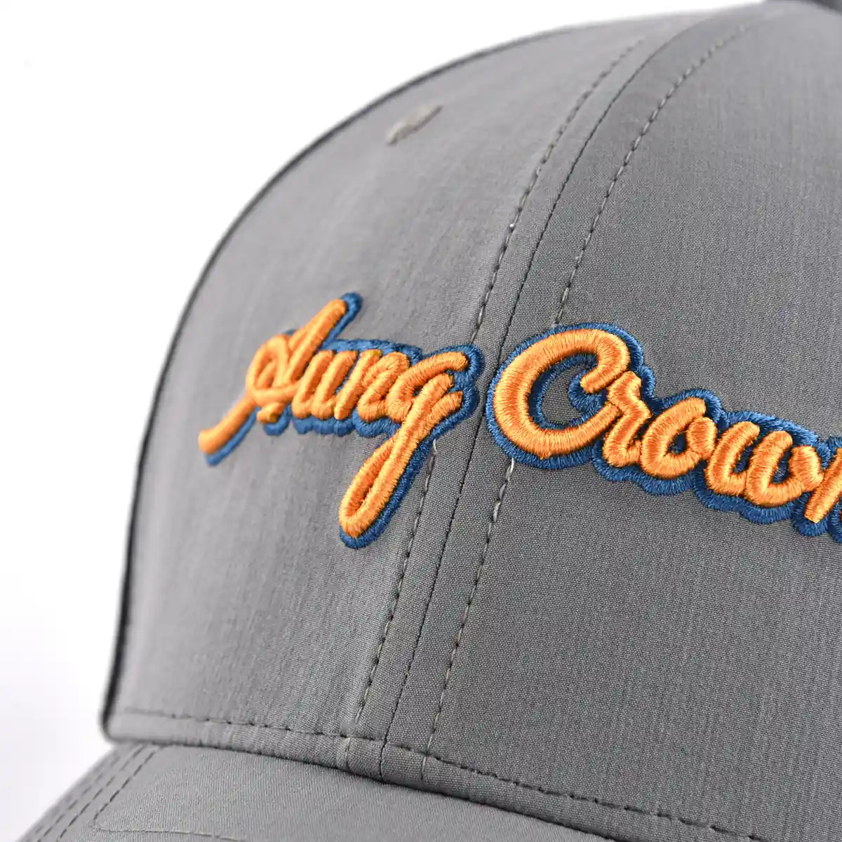 Aung Crown unisex grey trucker hat with 3d embroidery letters on the front KN2012042