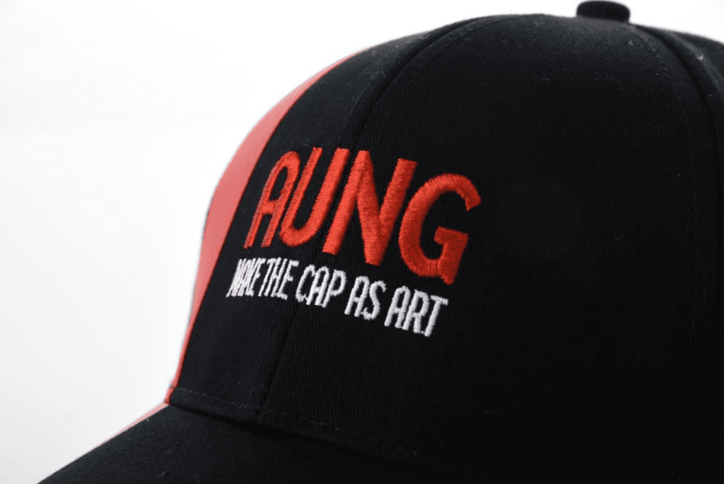 flat embroidery logo on the baseball cap