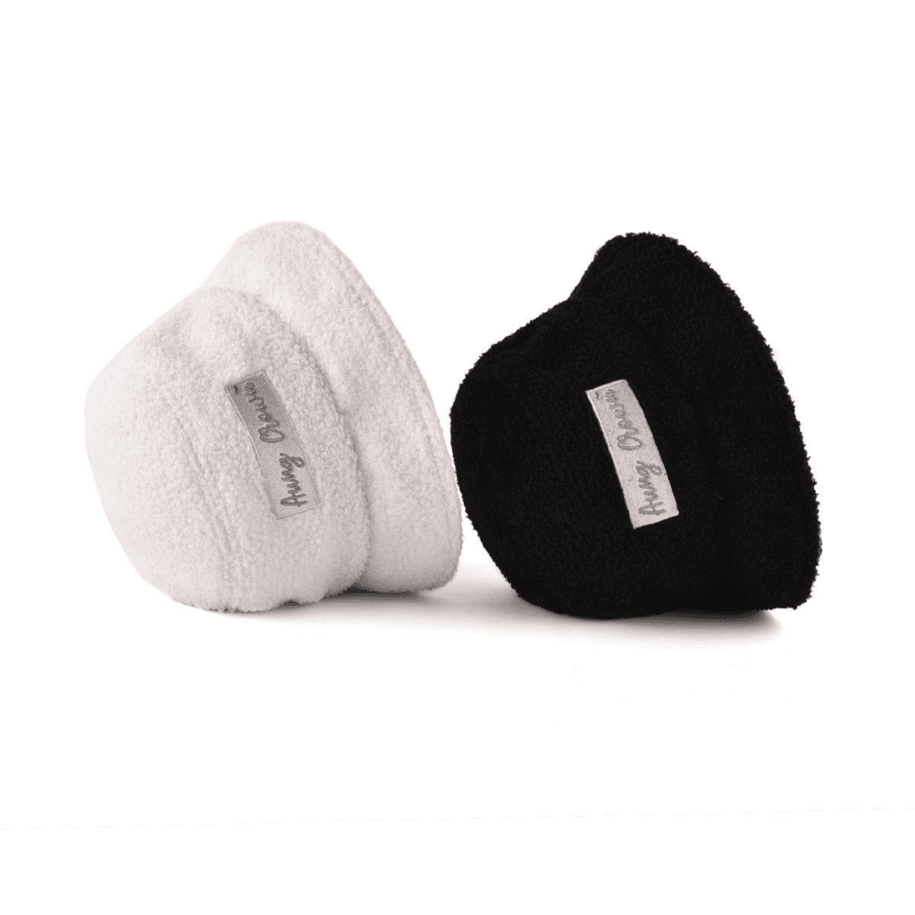 black or white velvet bucket cap